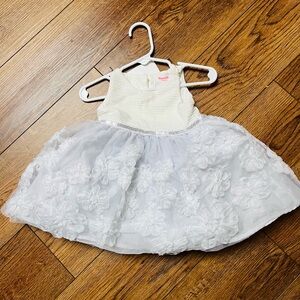 Elegant White Floral Kids Dress